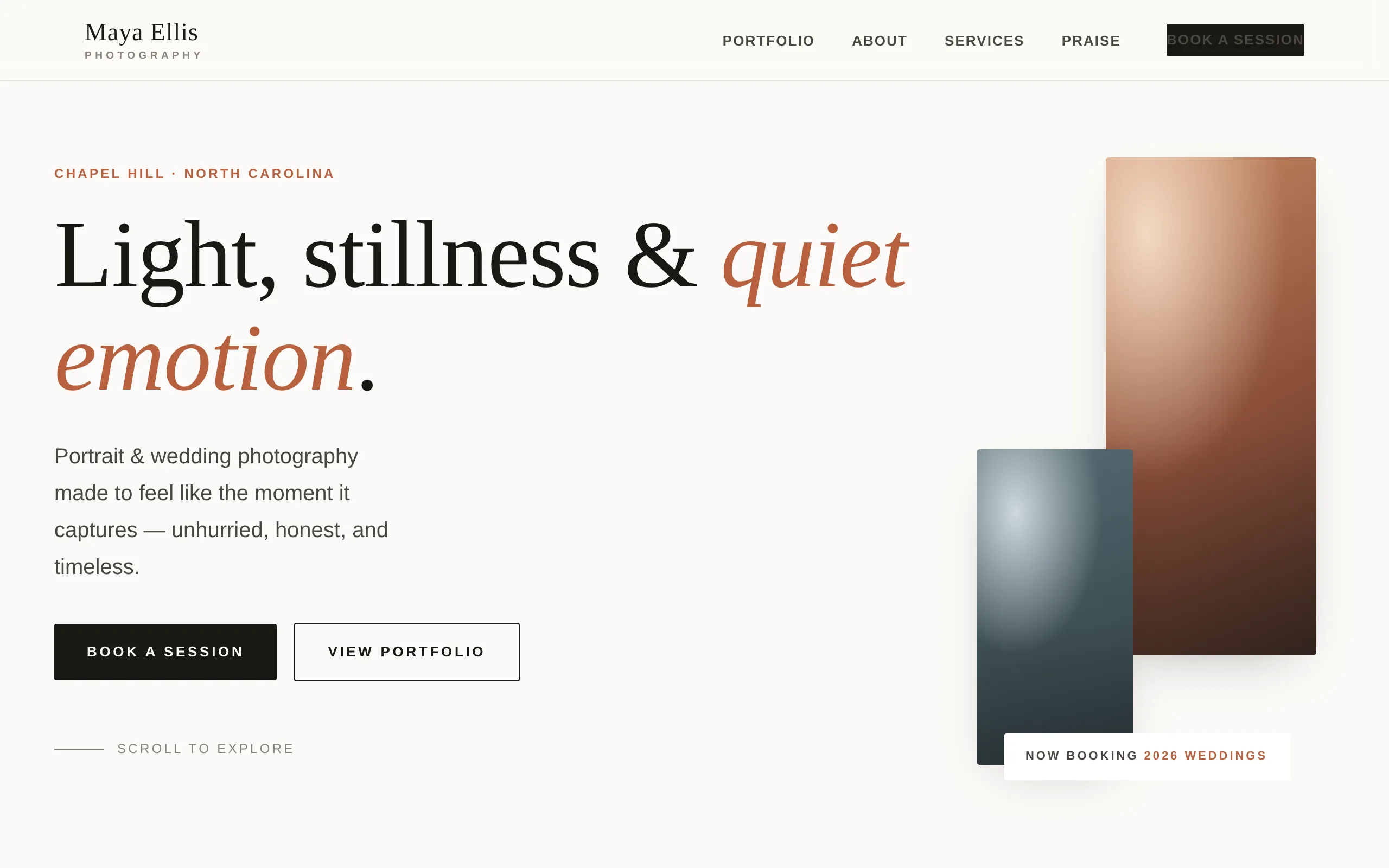 Maya Ellis Photography website preview